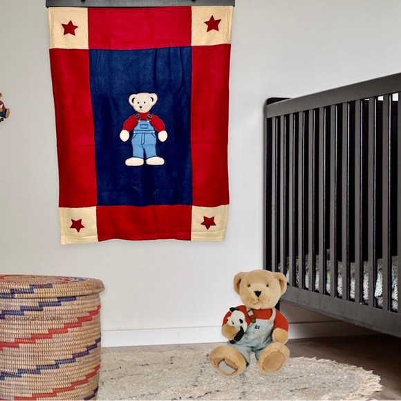 Blue Jean Teddy Bear Crib Blanket - Picture 9 of 9